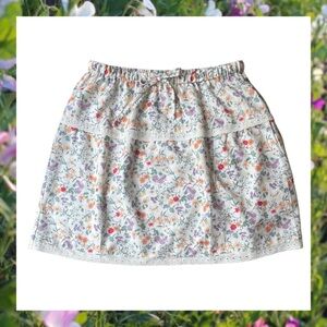 RIHOAS Floral Elastic Waist Ruched Mini Skirt
